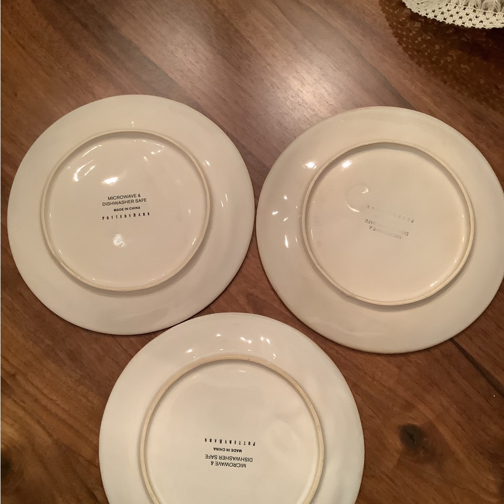 3 pottery, barn, signs of spring set of three salad or appetizer plates - Picture 7 of 7